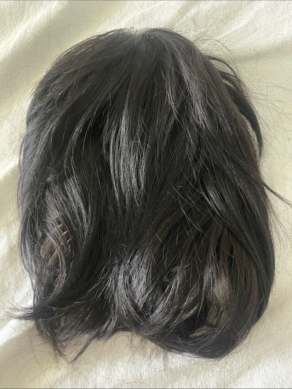 100% Real human hair Short Layered half wig Stylish Natural black